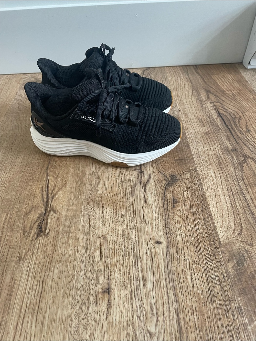 KURU Men’s Black Athletic Sneakers with White Soles